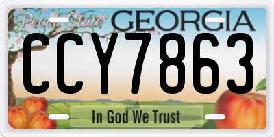 GA license plate CCY7863