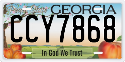 GA license plate CCY7868
