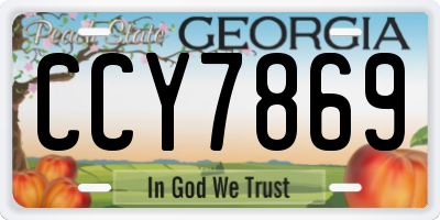 GA license plate CCY7869