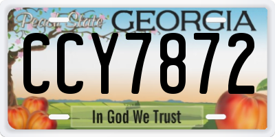 GA license plate CCY7872