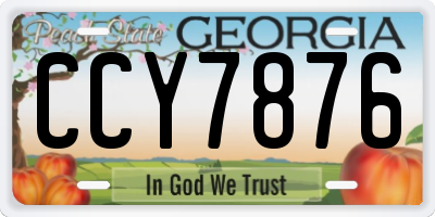 GA license plate CCY7876