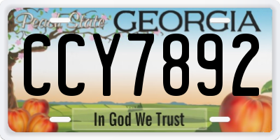 GA license plate CCY7892