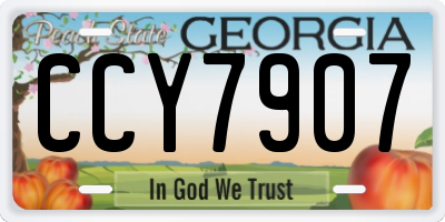 GA license plate CCY7907
