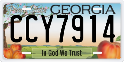 GA license plate CCY7914