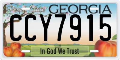 GA license plate CCY7915