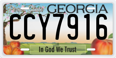 GA license plate CCY7916