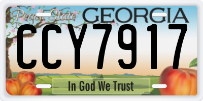 GA license plate CCY7917