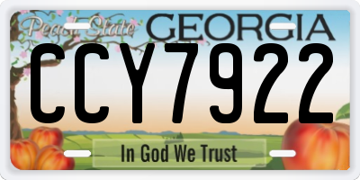 GA license plate CCY7922