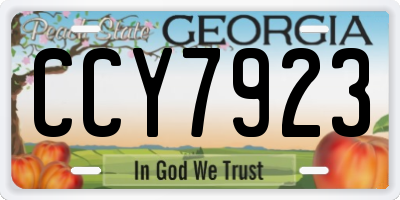 GA license plate CCY7923
