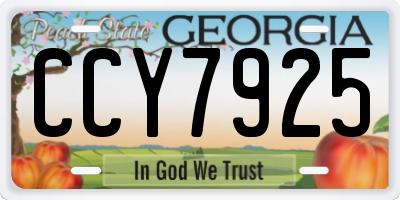 GA license plate CCY7925
