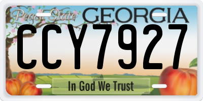 GA license plate CCY7927