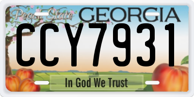 GA license plate CCY7931