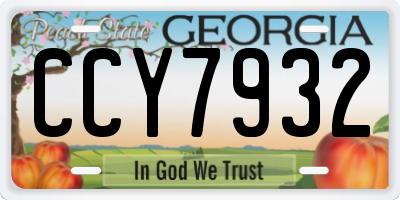 GA license plate CCY7932