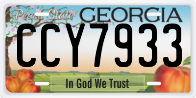GA license plate CCY7933