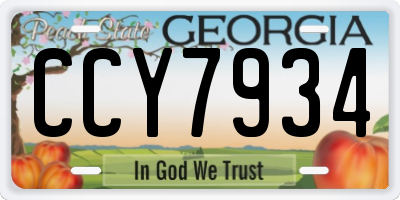 GA license plate CCY7934