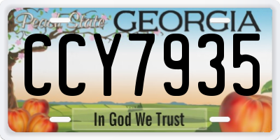 GA license plate CCY7935