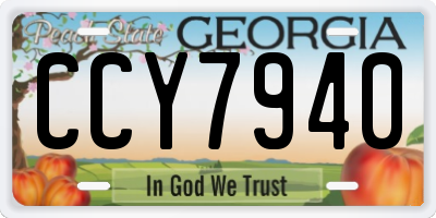 GA license plate CCY7940