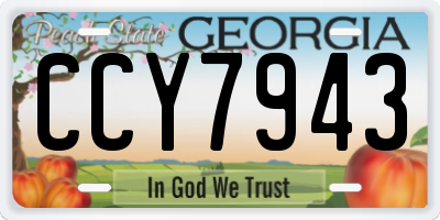 GA license plate CCY7943