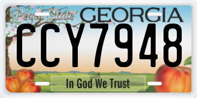 GA license plate CCY7948