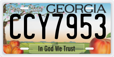 GA license plate CCY7953