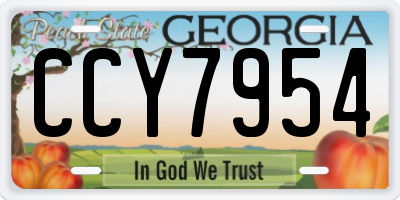 GA license plate CCY7954