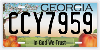 GA license plate CCY7959