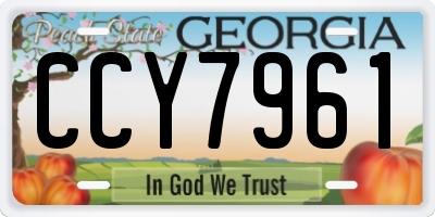 GA license plate CCY7961