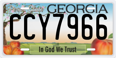 GA license plate CCY7966