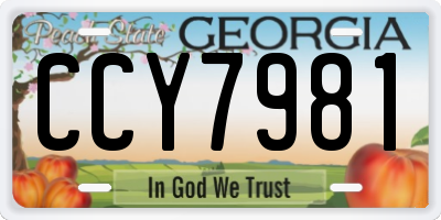GA license plate CCY7981