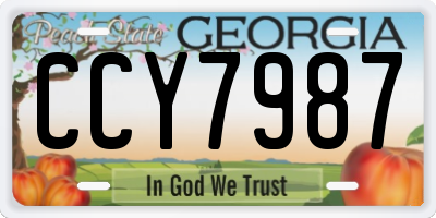GA license plate CCY7987