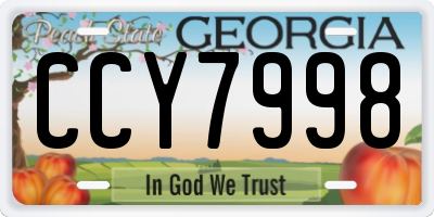GA license plate CCY7998