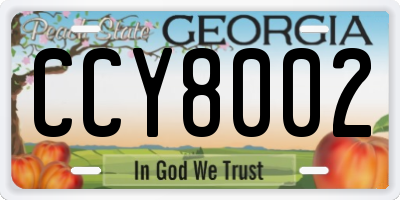 GA license plate CCY8002