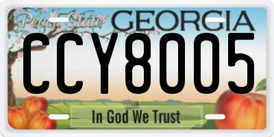 GA license plate CCY8005
