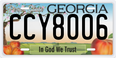 GA license plate CCY8006