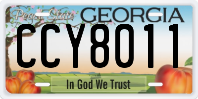 GA license plate CCY8011