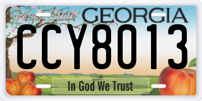 GA license plate CCY8013