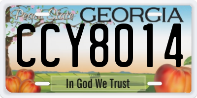 GA license plate CCY8014