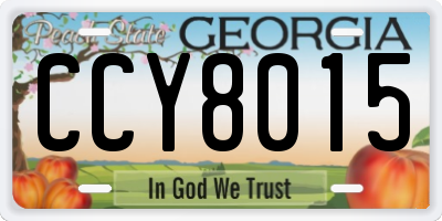 GA license plate CCY8015