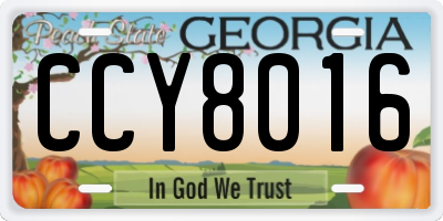 GA license plate CCY8016