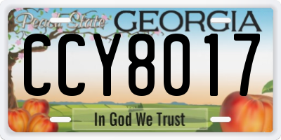 GA license plate CCY8017