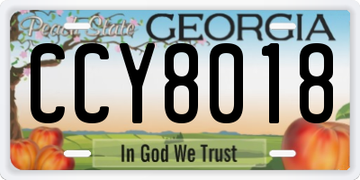 GA license plate CCY8018