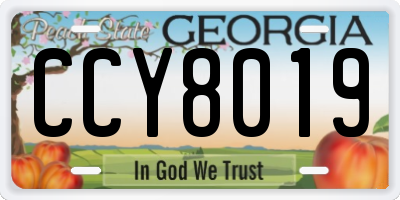 GA license plate CCY8019
