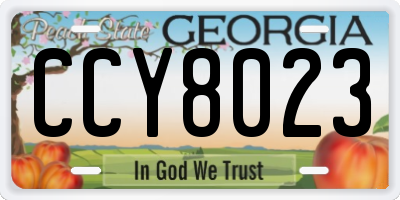 GA license plate CCY8023