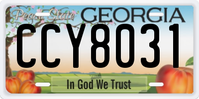 GA license plate CCY8031