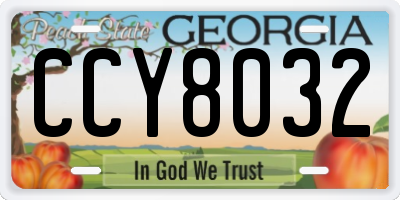 GA license plate CCY8032