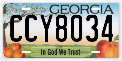 GA license plate CCY8034