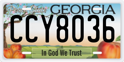 GA license plate CCY8036