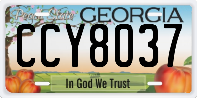 GA license plate CCY8037