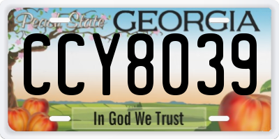 GA license plate CCY8039