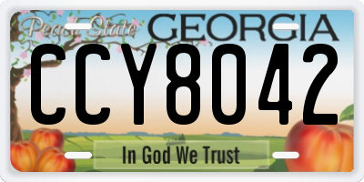 GA license plate CCY8042